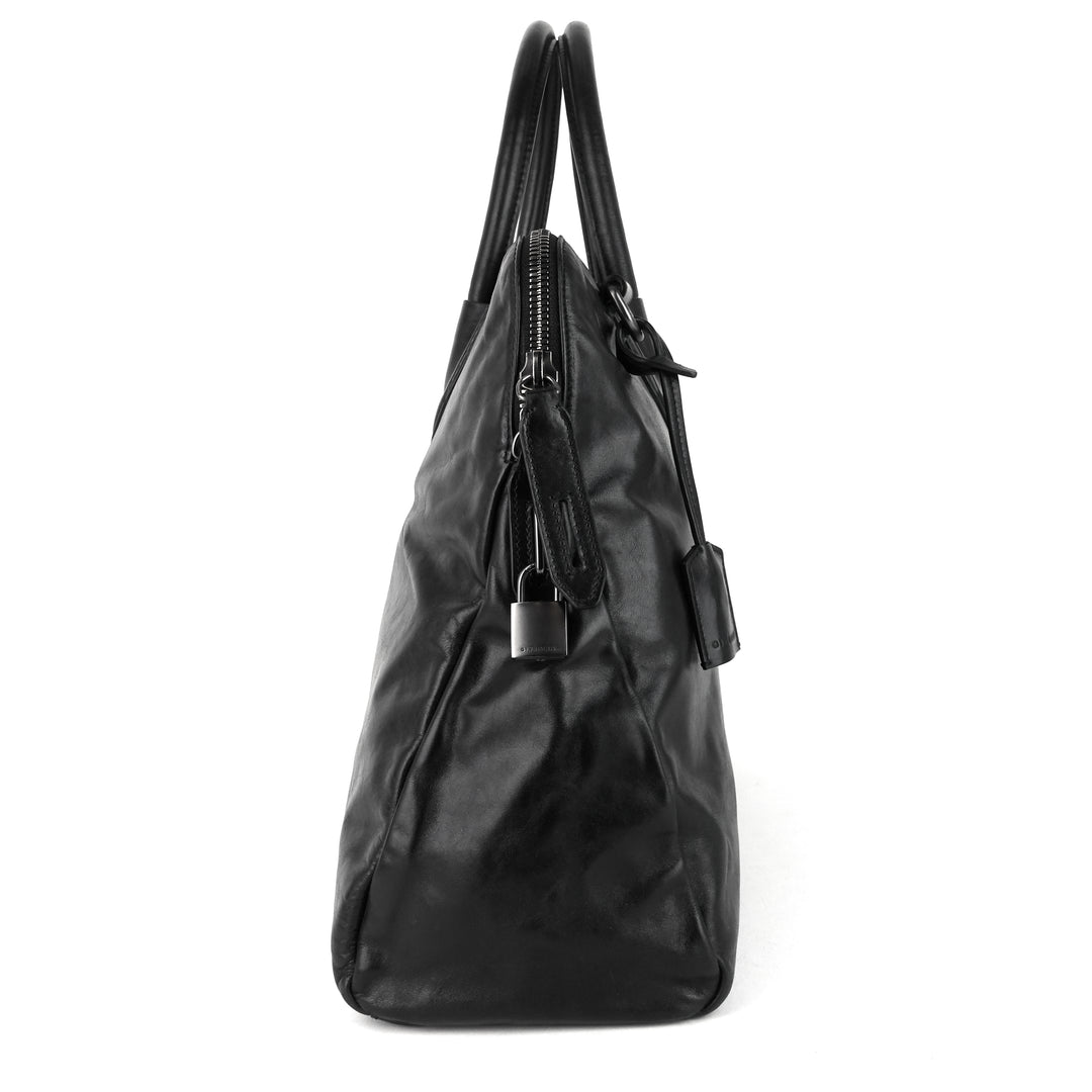 smooth leather tote bag