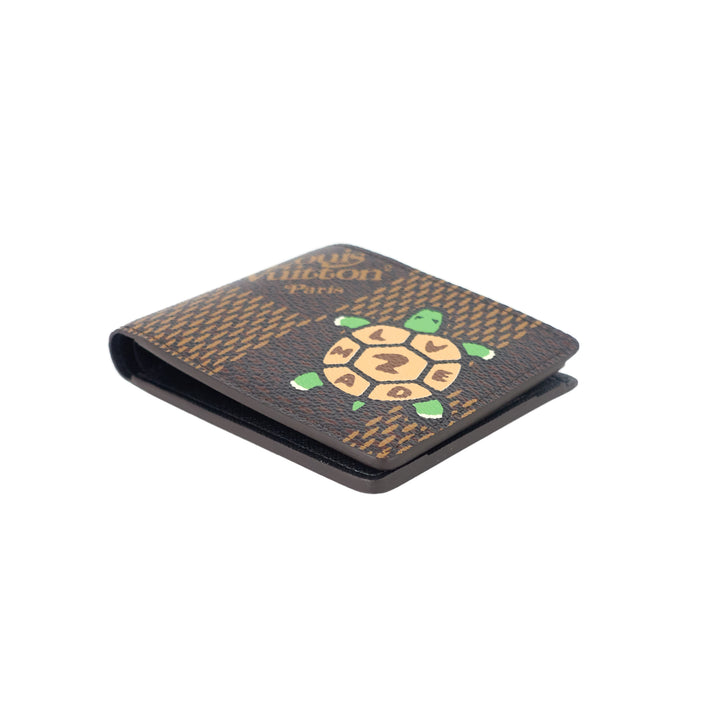 nigo turtle giant damier ebene canvas multiple wallet