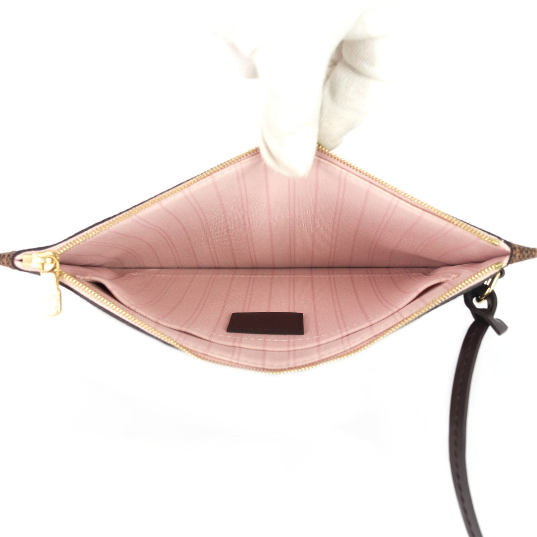 neverfull mm damier ebene canvas bag with pouch