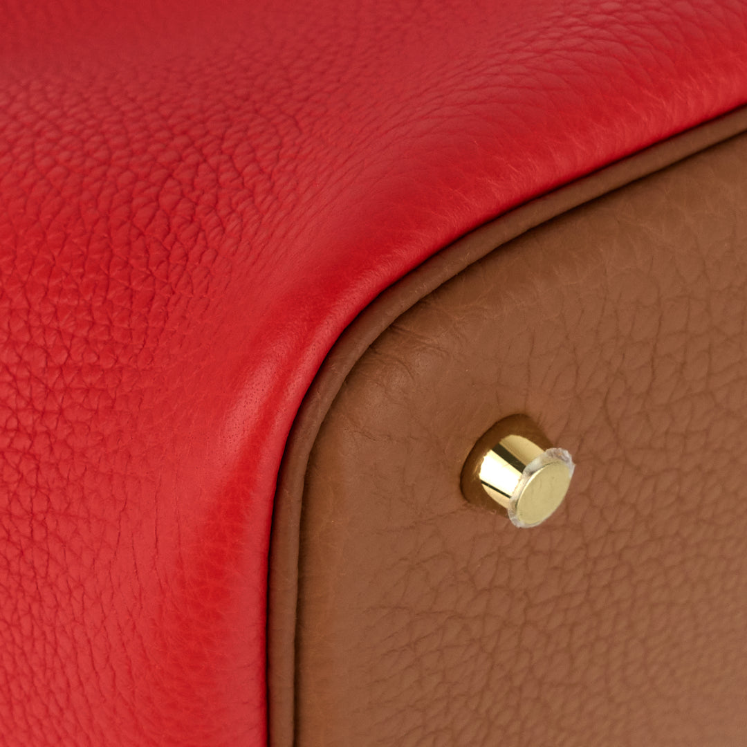 picotin lock 22 mm bicolour clemence leather bag