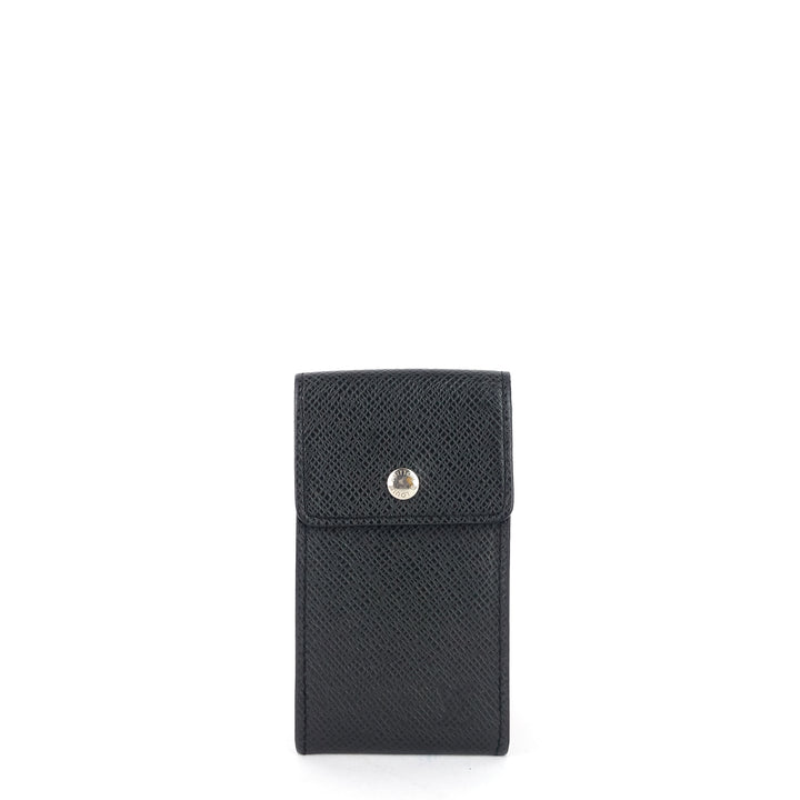 porte cles badge ardoise taiga leather pouch keychain