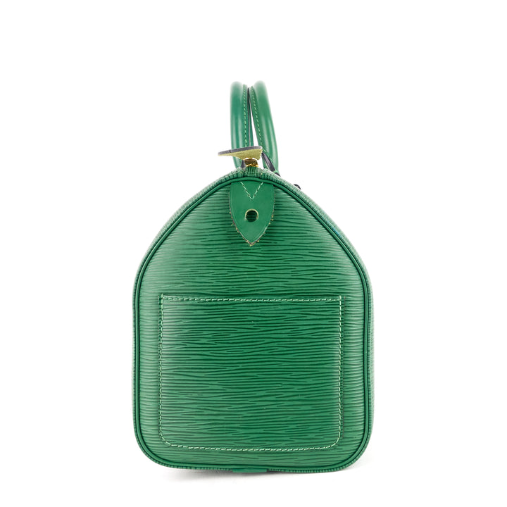 speedy 25 green epi leather bag
