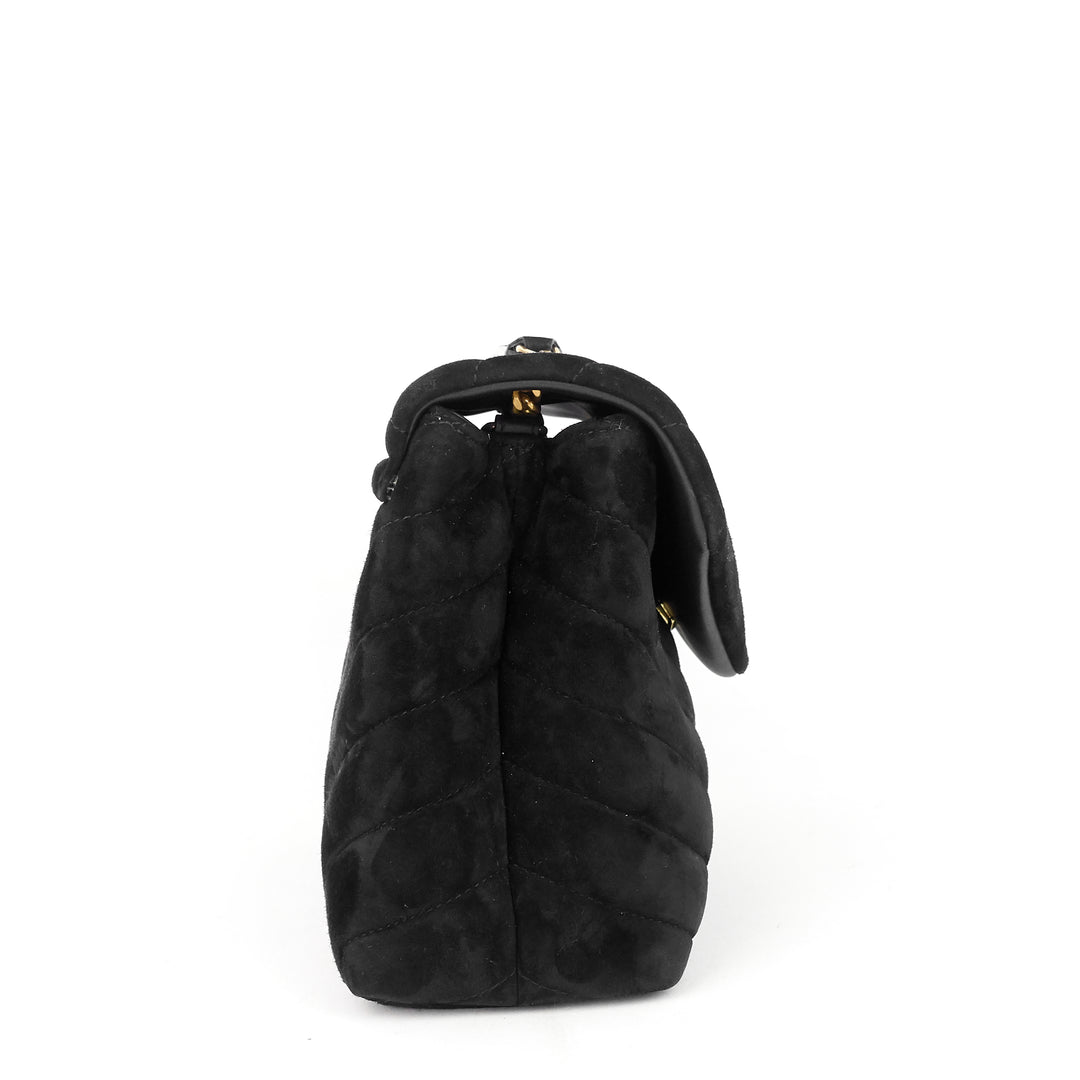 loulou medium suede shoulder bag