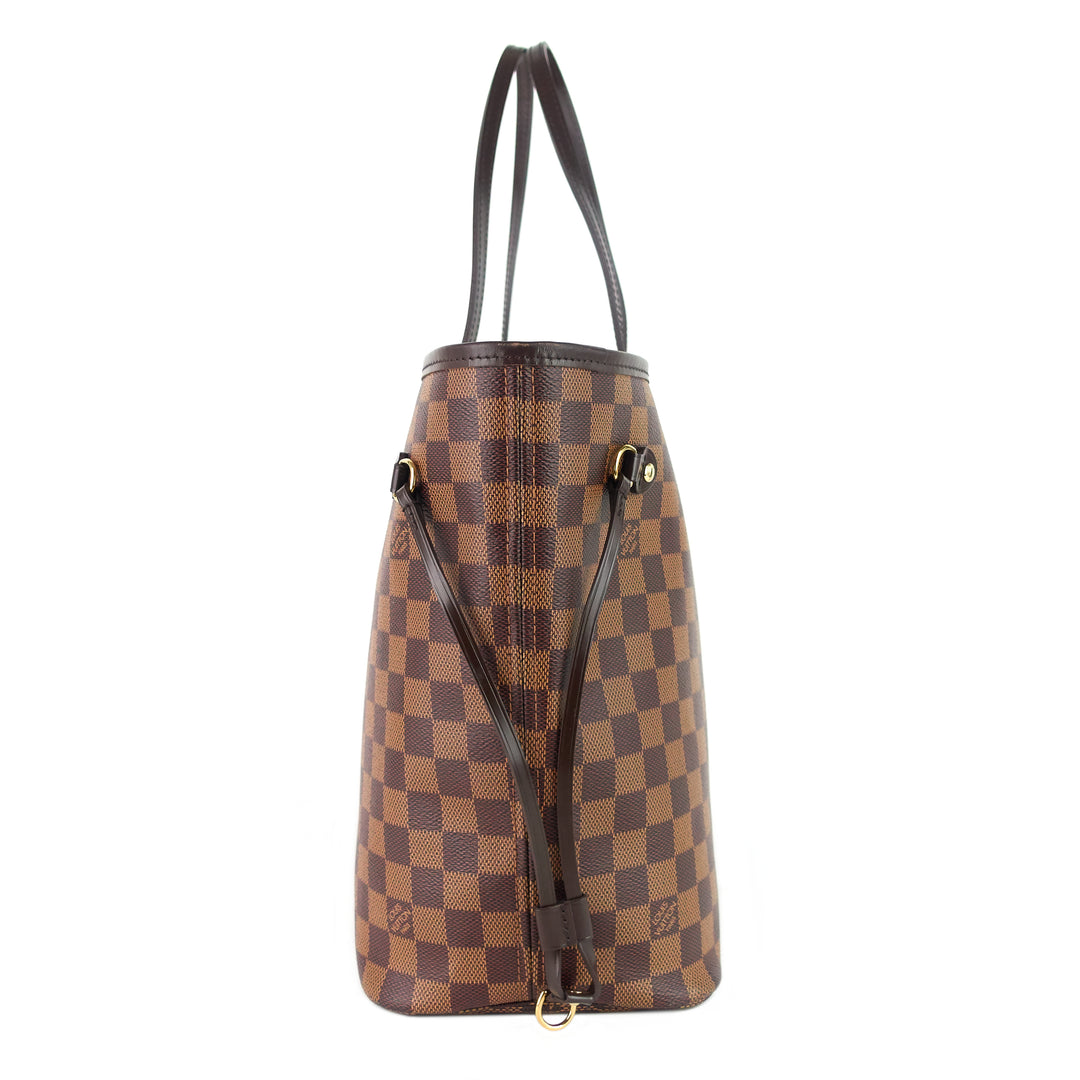neverfull mm with pouch damier ebene canvas tote bag