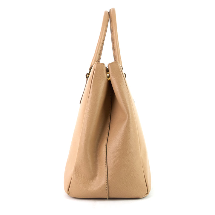galleria double zip medium saffiano leather tote bag