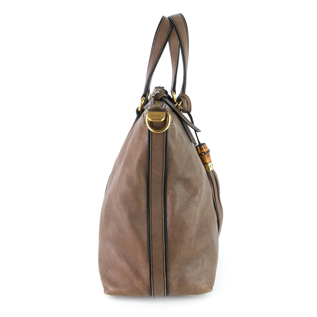 raina web top handle medium leather bag