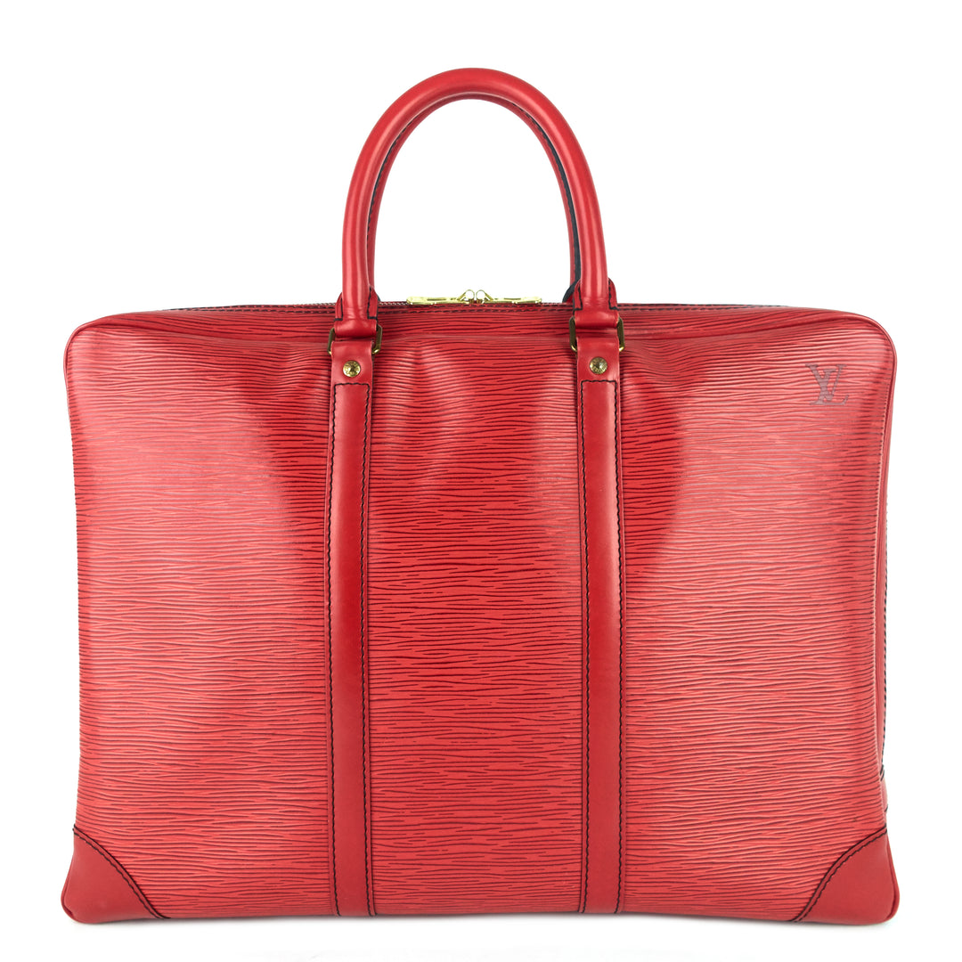 Porte-Documents Voyage Red Epi Leather Briefcase Bag – Poshbag