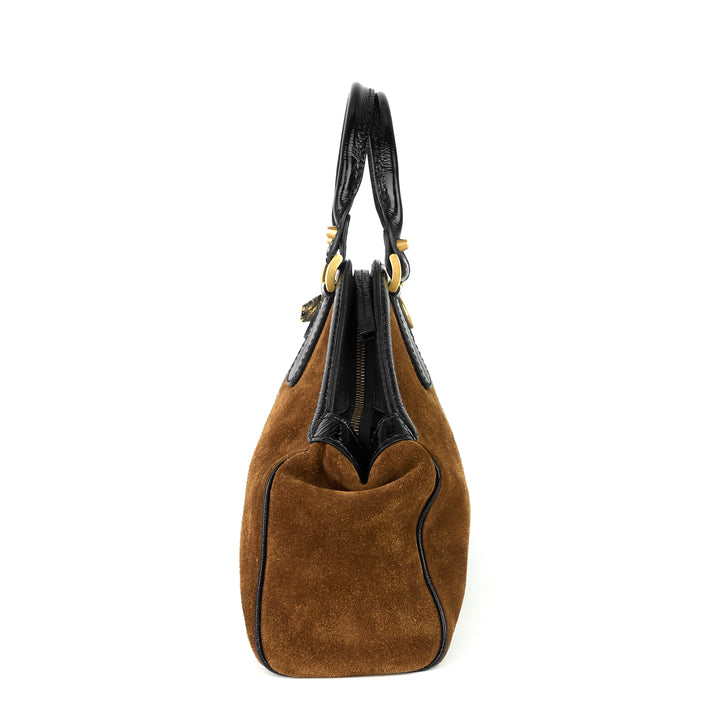 ophidia re(belle) medium suede and leather bag