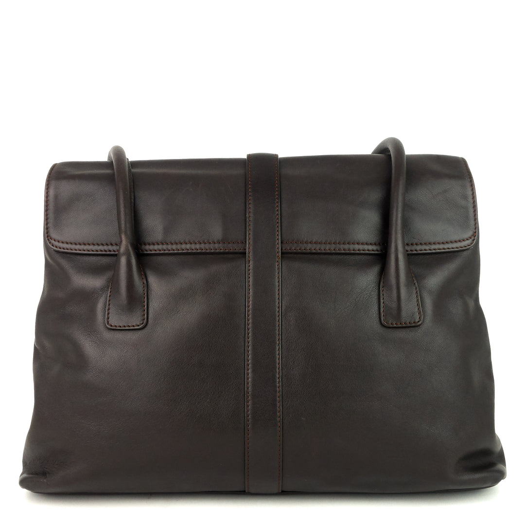coco mark leather tote bag