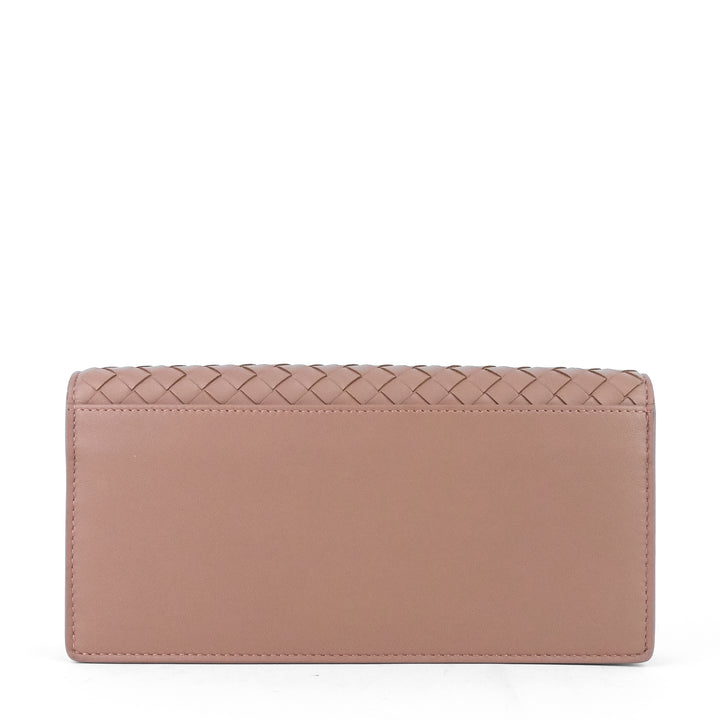 chain wallet intrecciato nappa leather bag