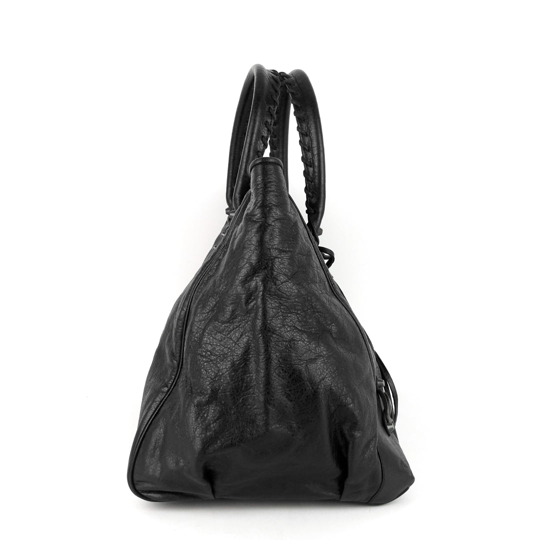 sunday large lambskin leather tote bag