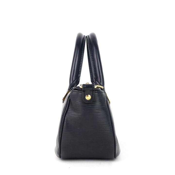 dhanura black epi leather handbag