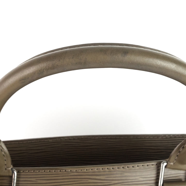 sac plat gm brown epi leather bag