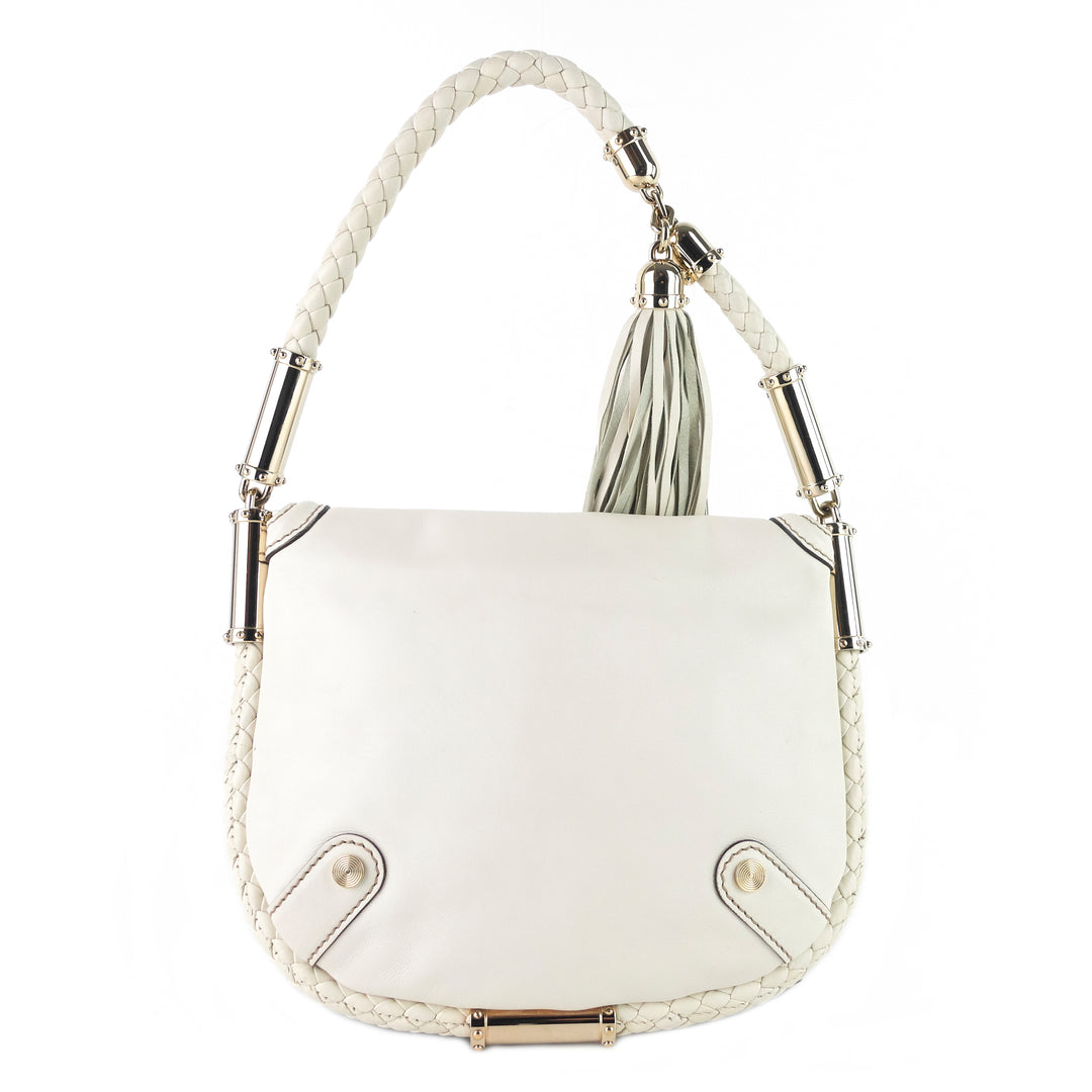 britt tassel small calfskin leather hobo bag
