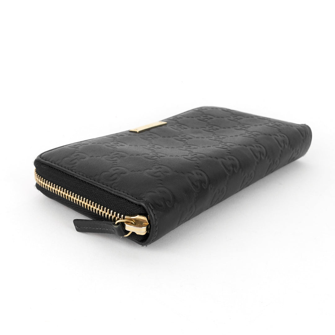 zip around continental guccissima leather wallet
