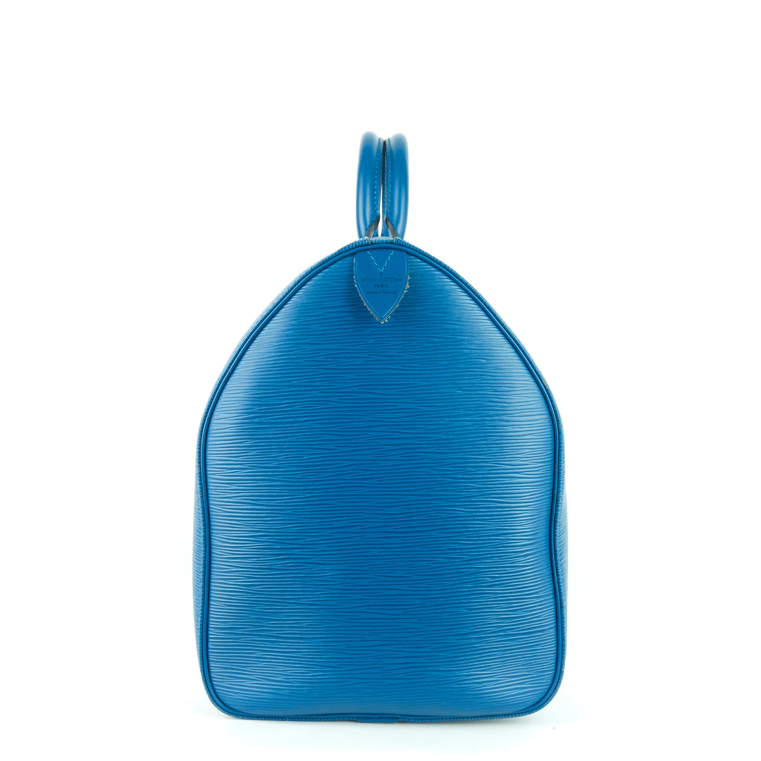keepall 45 blue epi leather bag