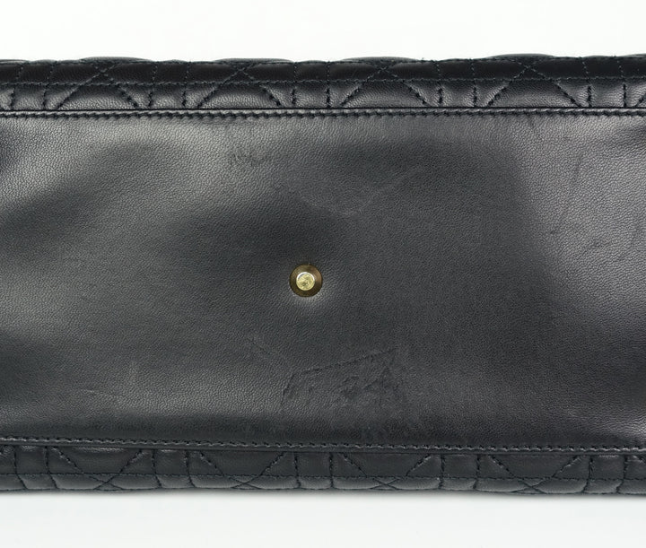 cannage quilt lambskin leather handbag