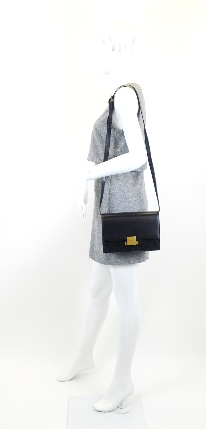 bellechasse calf leather and suede medium bag
