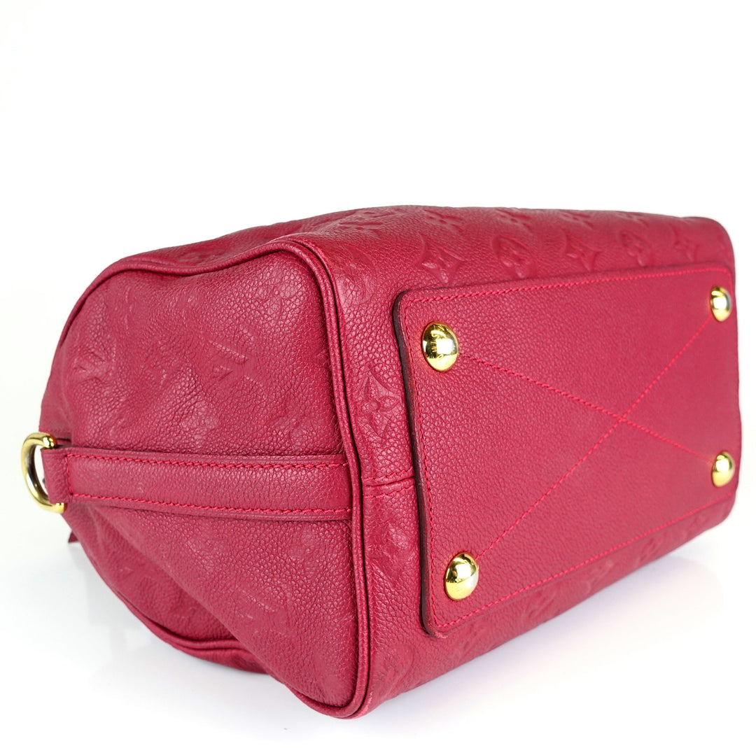 speedy 25 bandouliere empreinte leather handbag