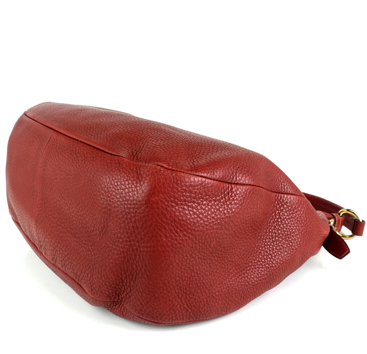 vitello daino leather large hobo bag