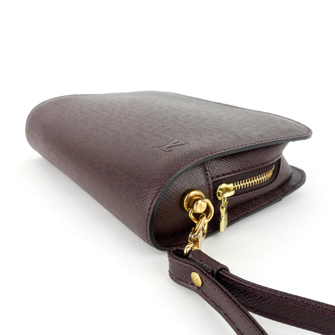 pochette baikal acajou taiga leather bag