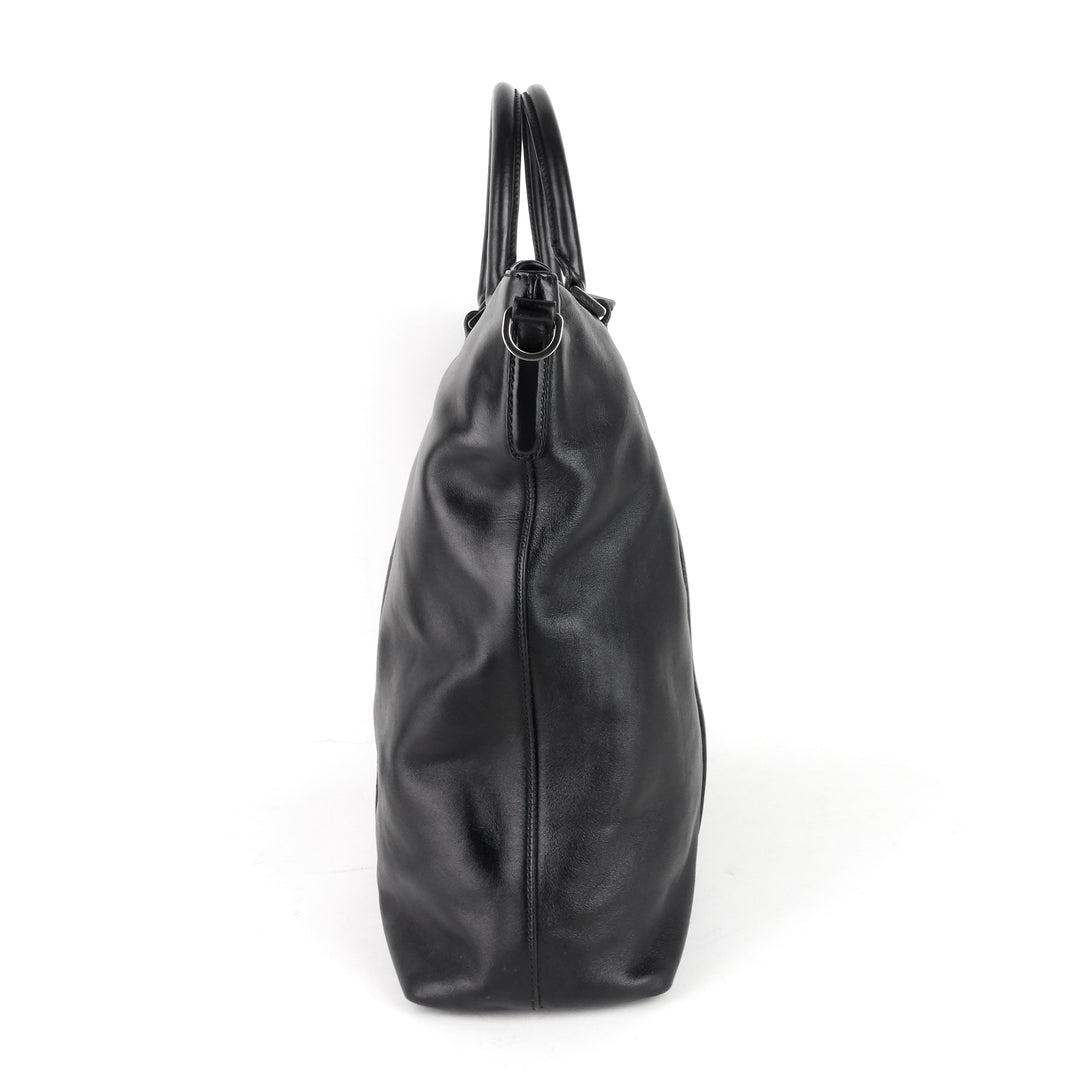 long leather tote bag