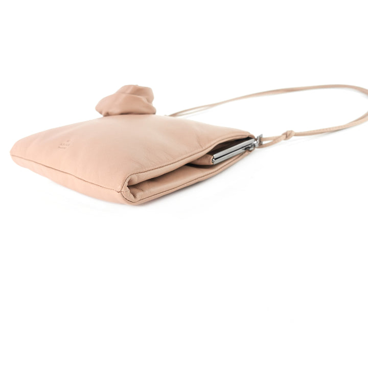 rosette lambskin leather clutch bag