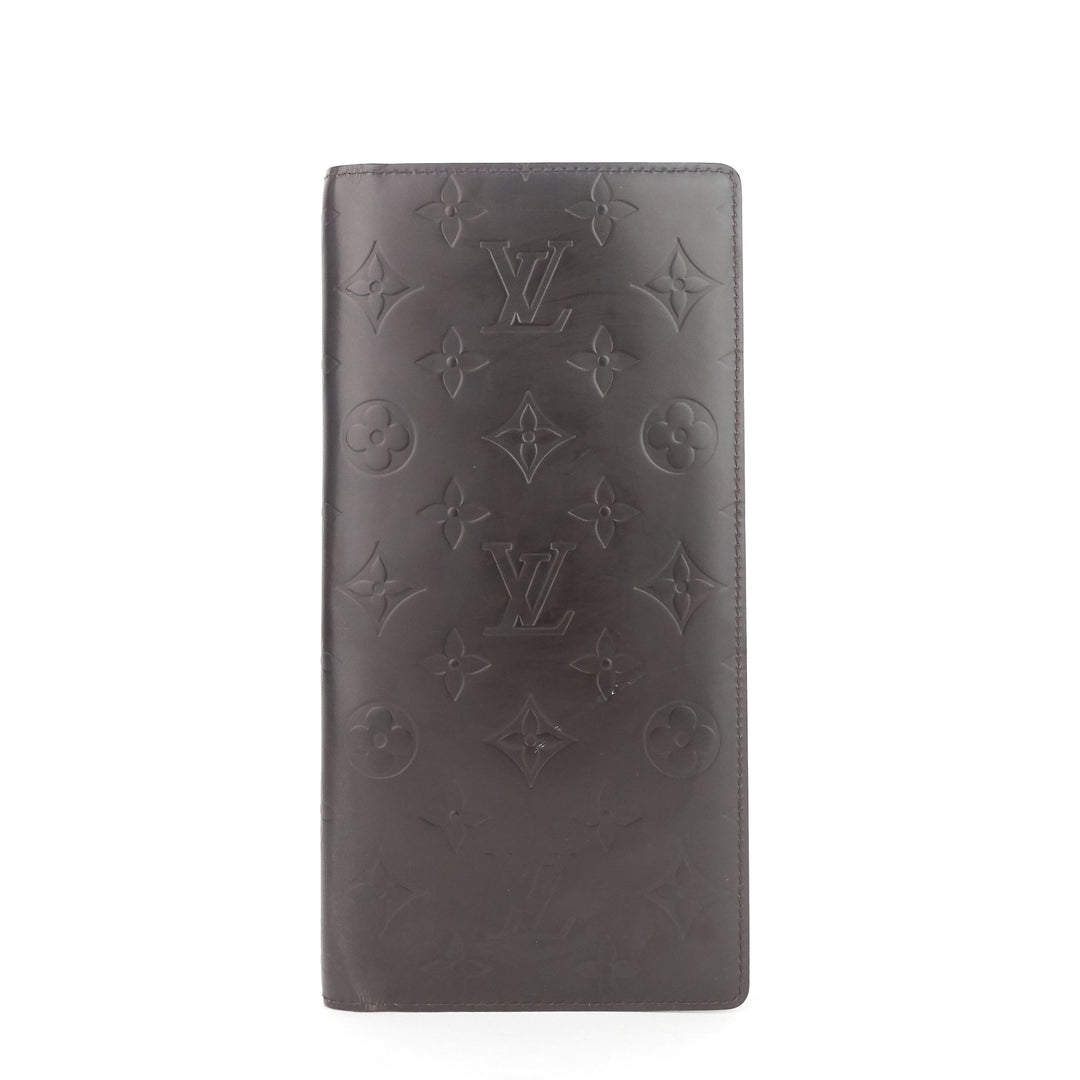 portefeuille glace leather double wallet
