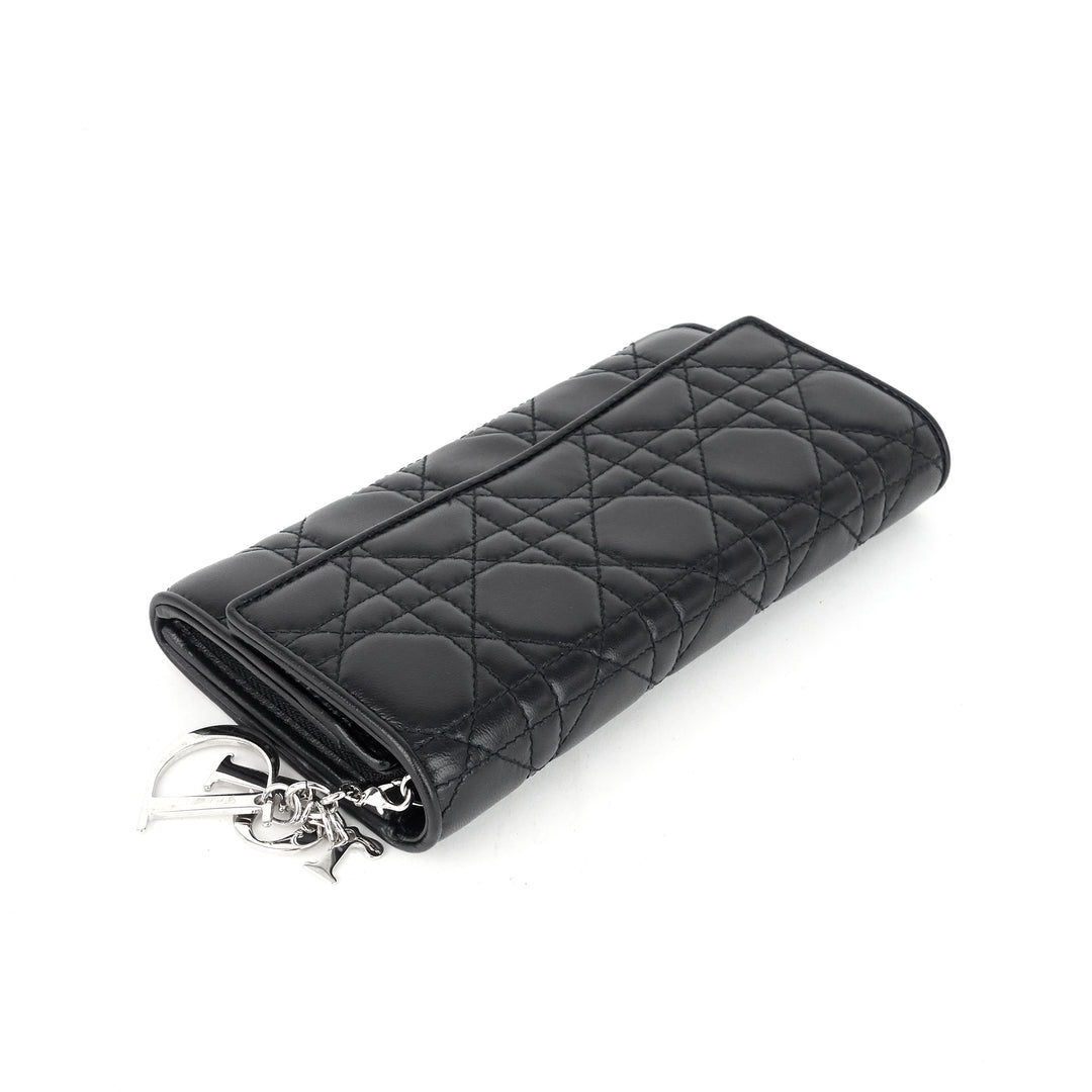 cannage leather wallet on chain