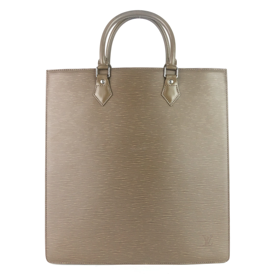 sac plat gm brown epi leather bag