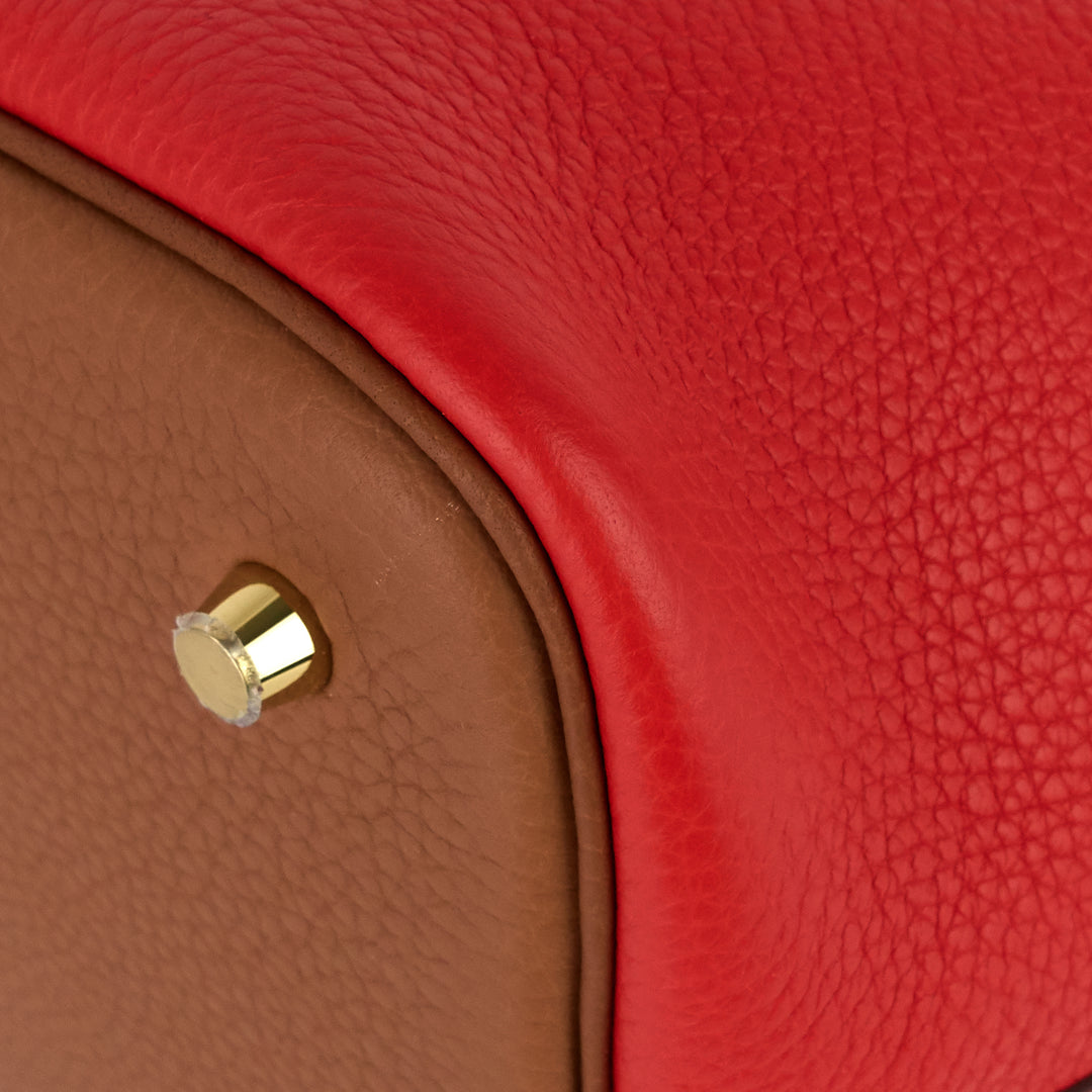 picotin lock 22 mm bicolour clemence leather bag