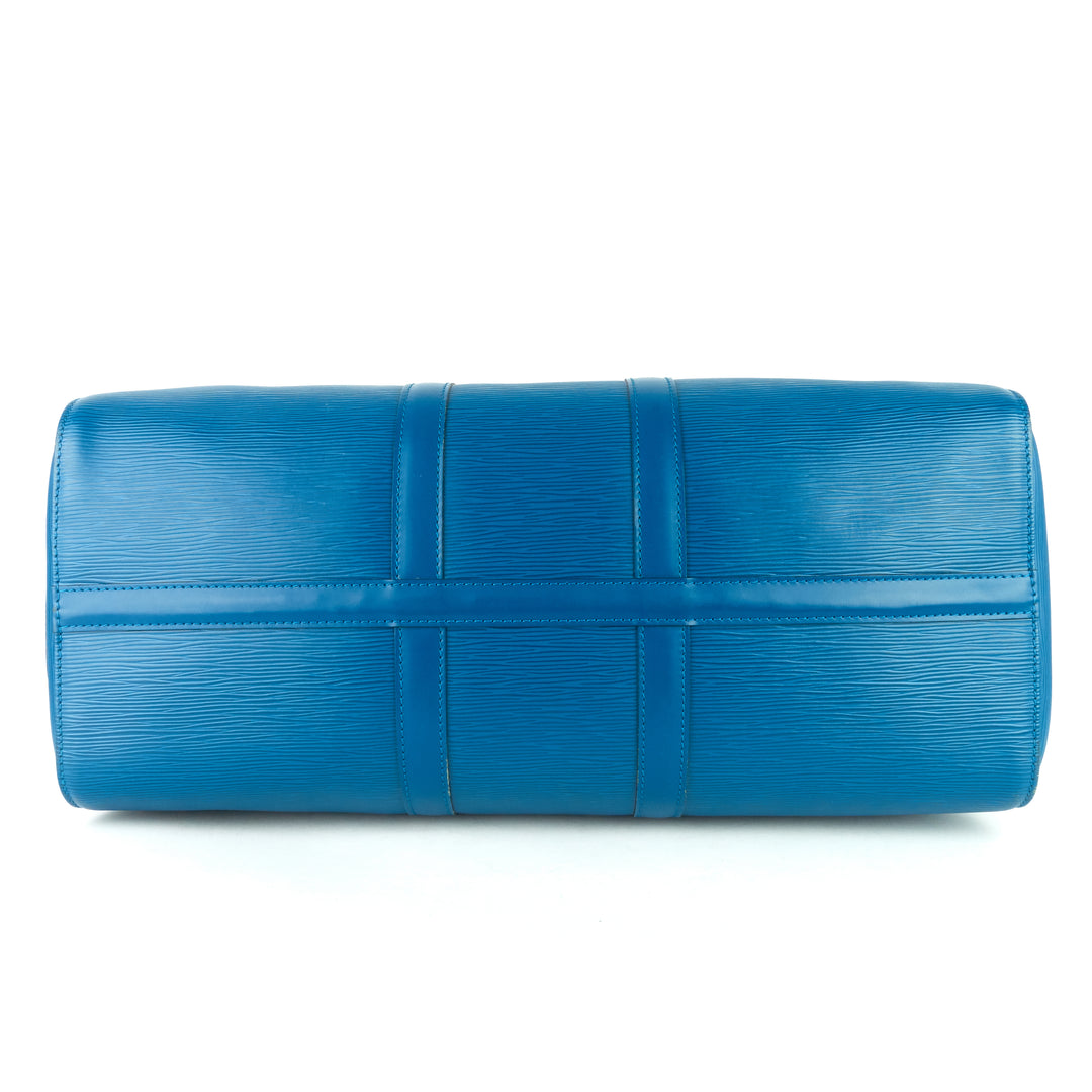 keepall 45 blue epi leather bag