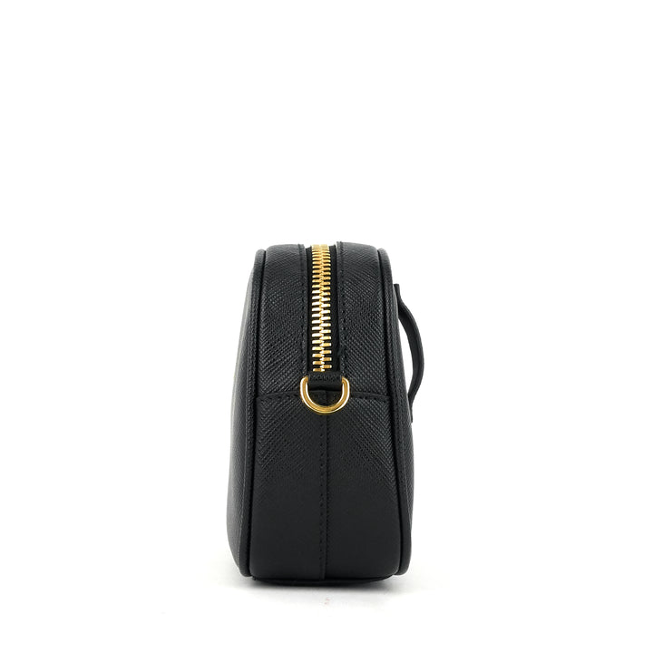 saffiano leather belt bag with detachable chain strap