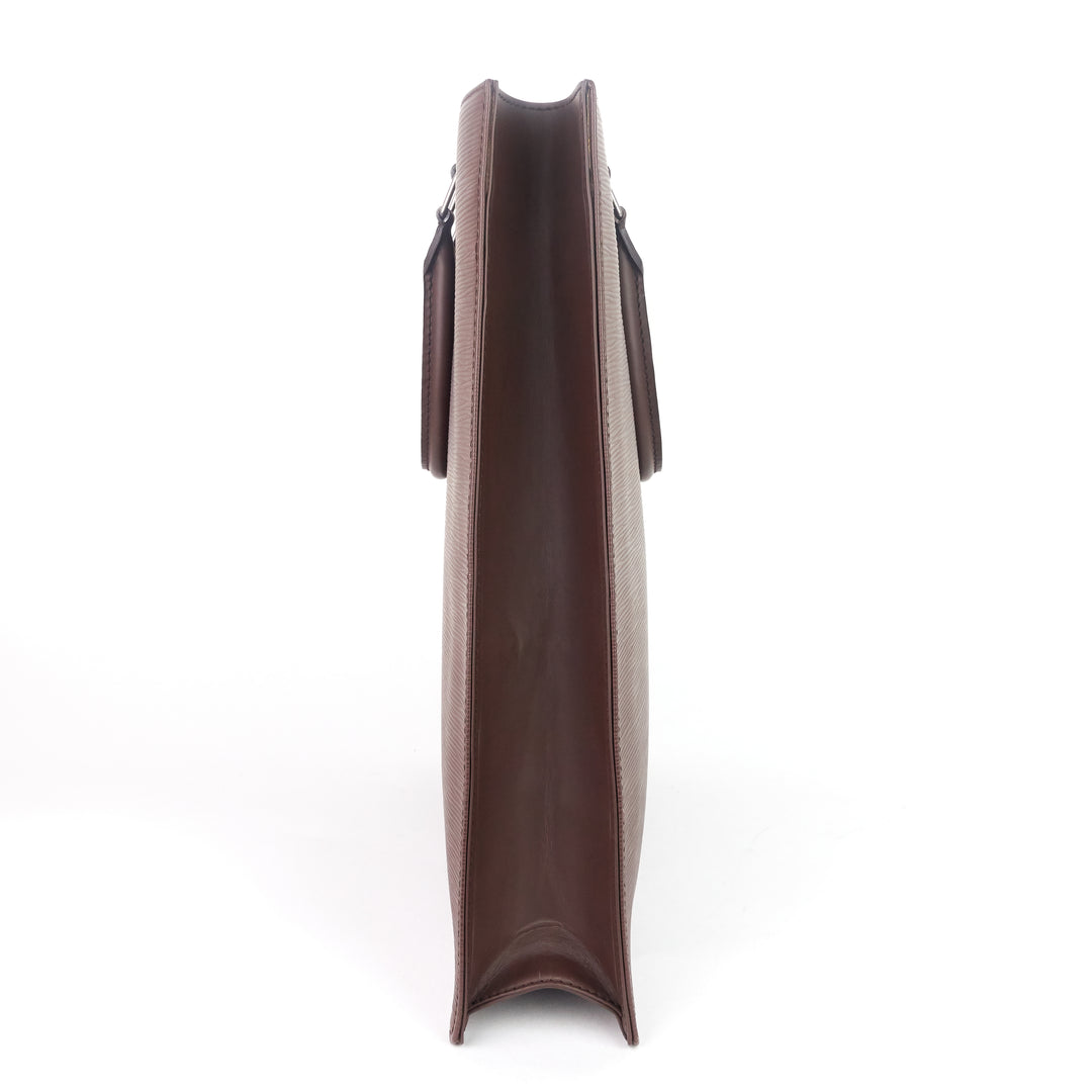 sac plat gm brown epi leather bag