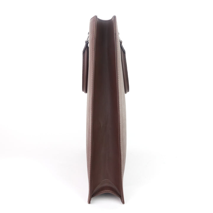 sac plat gm brown epi leather bag