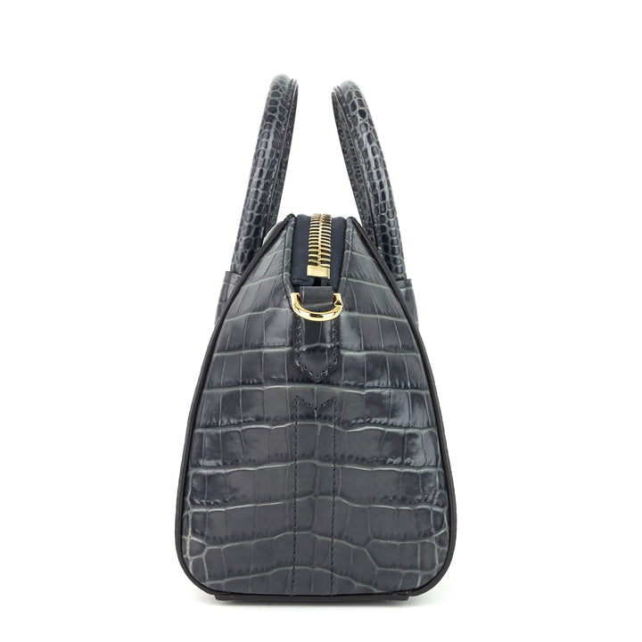 antigona mini croc embossed leather bag with strap