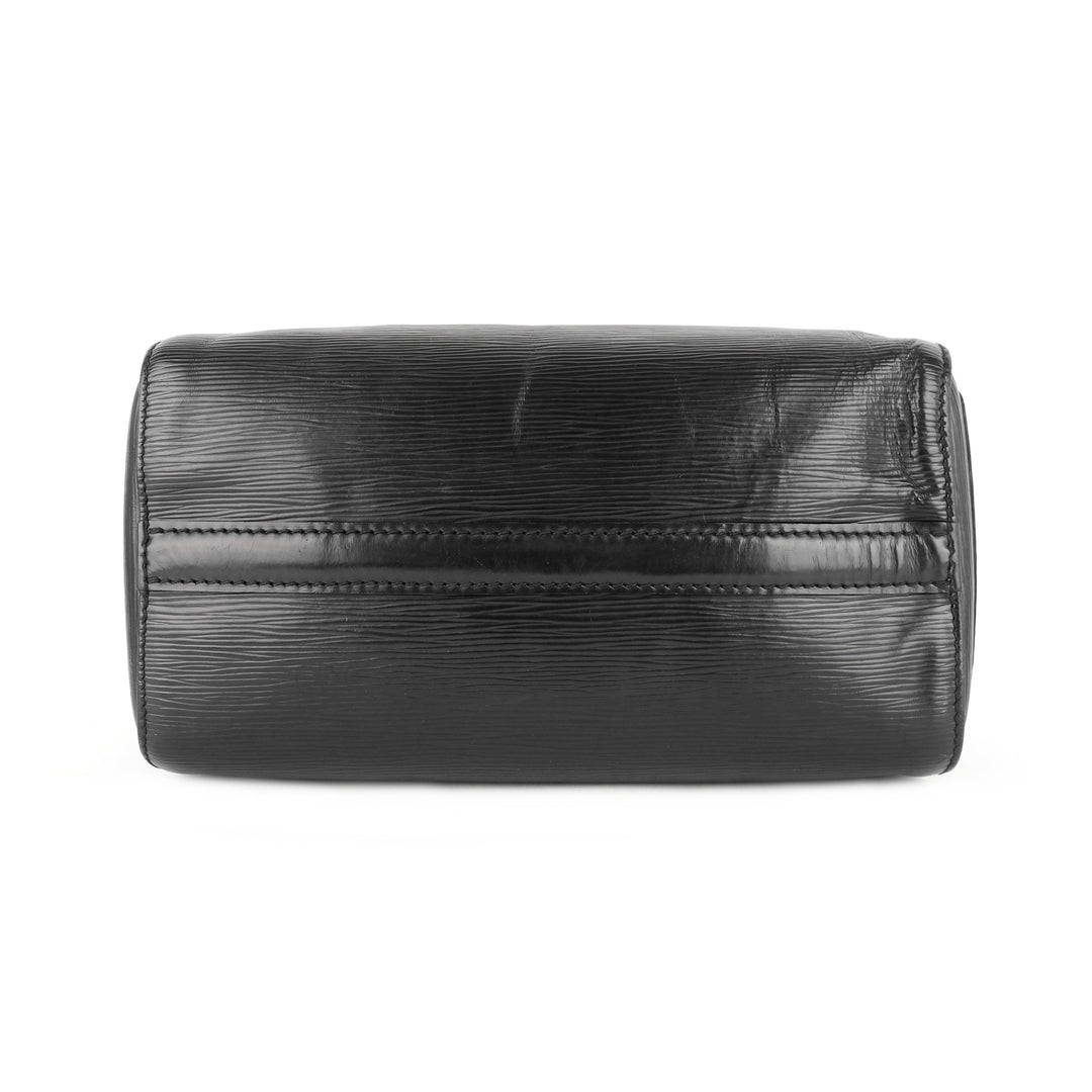 speedy 25 black epi leather bag