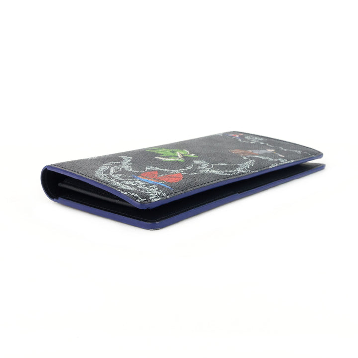 brazza world map damier graphite canvas wallet