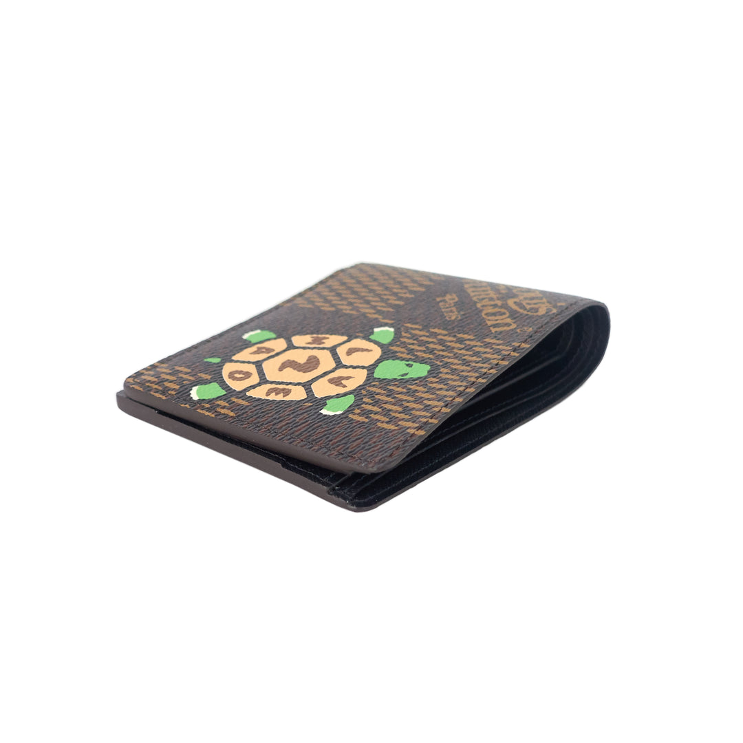 nigo turtle giant damier ebene canvas multiple wallet