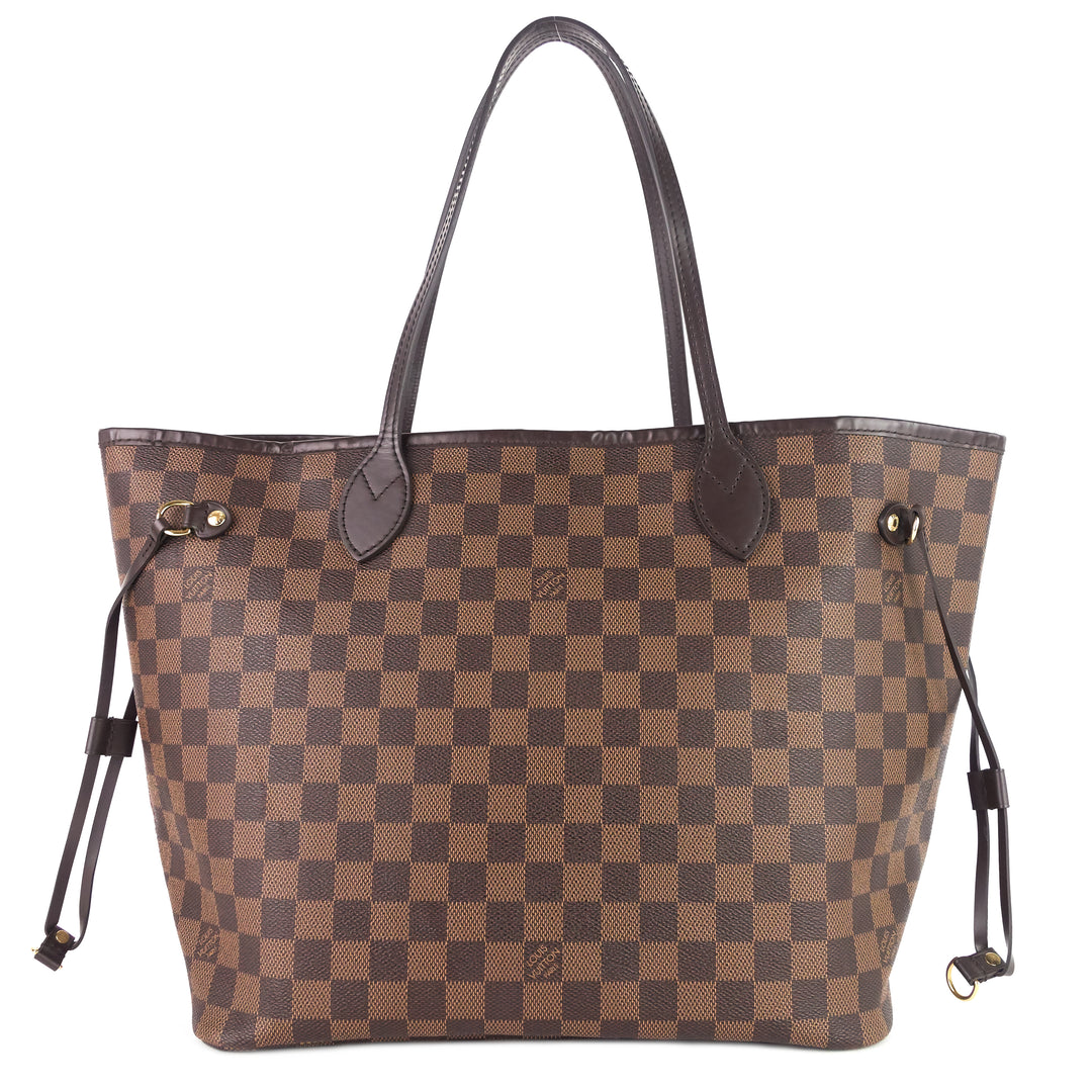 neverfull mm damier ebene canvas bag with pouch