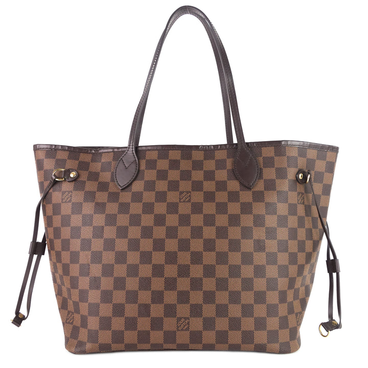 neverfull mm damier ebene canvas bag with pouch