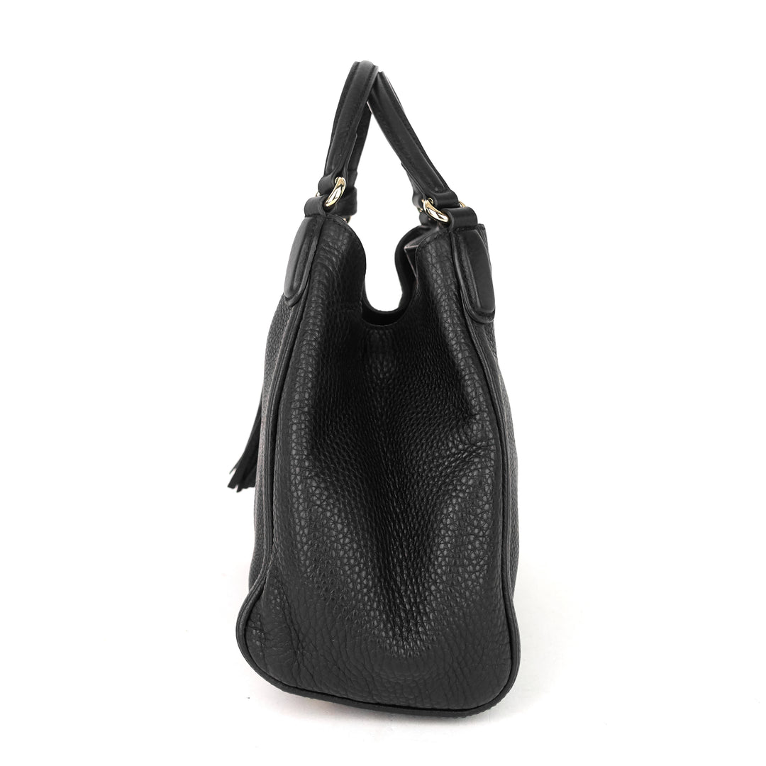 soho small pebbled calfskin satchel bag