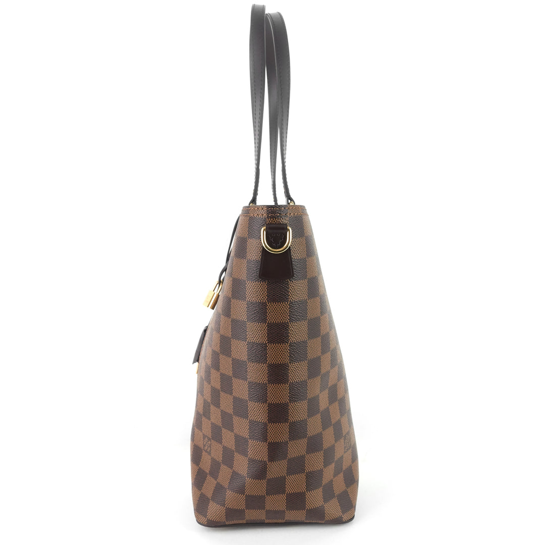 jersey damier ebene canvas and taurillon leather tote bag