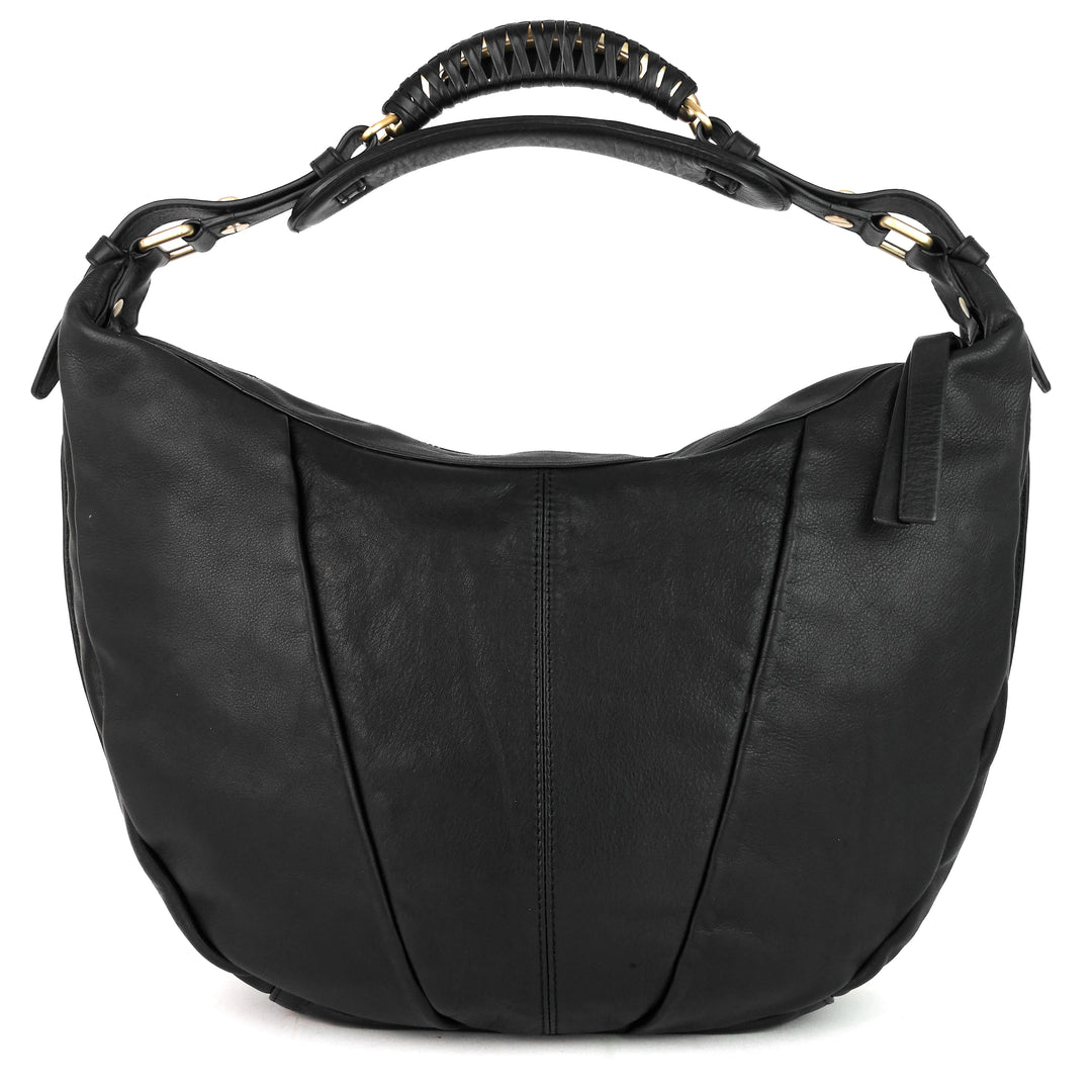 convertible zip small leather hobo bag