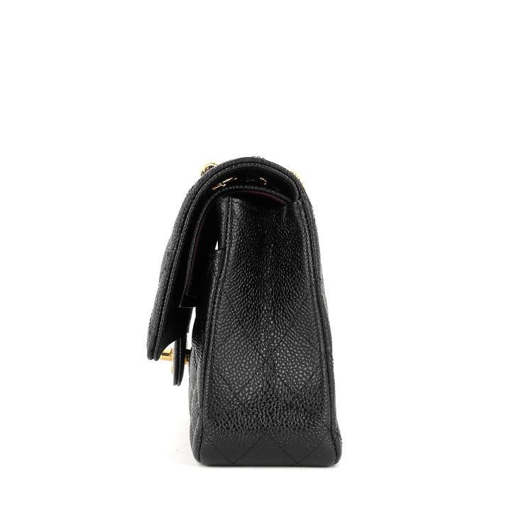 classic double flap medium caviar leather bag