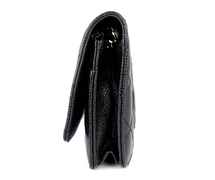 wallet on a chain quilted caviar leather bag