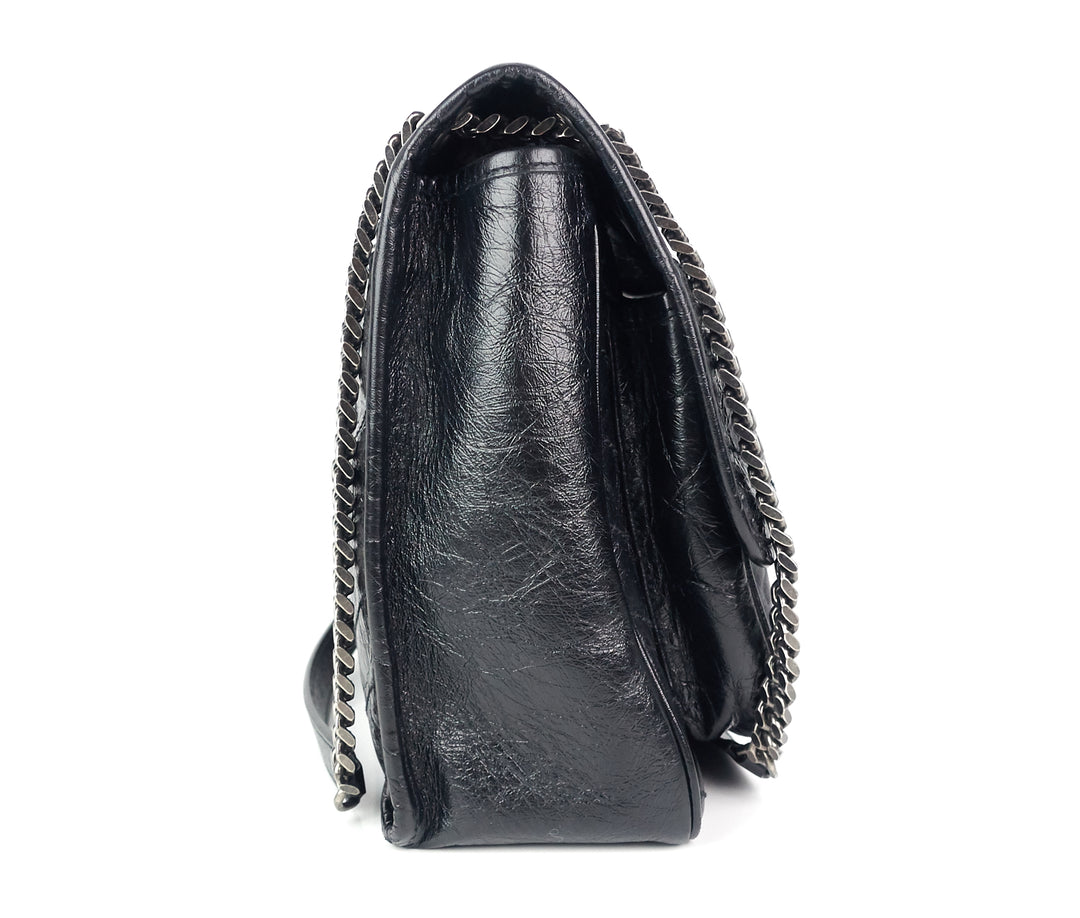 niki crinkled calf leather large bag