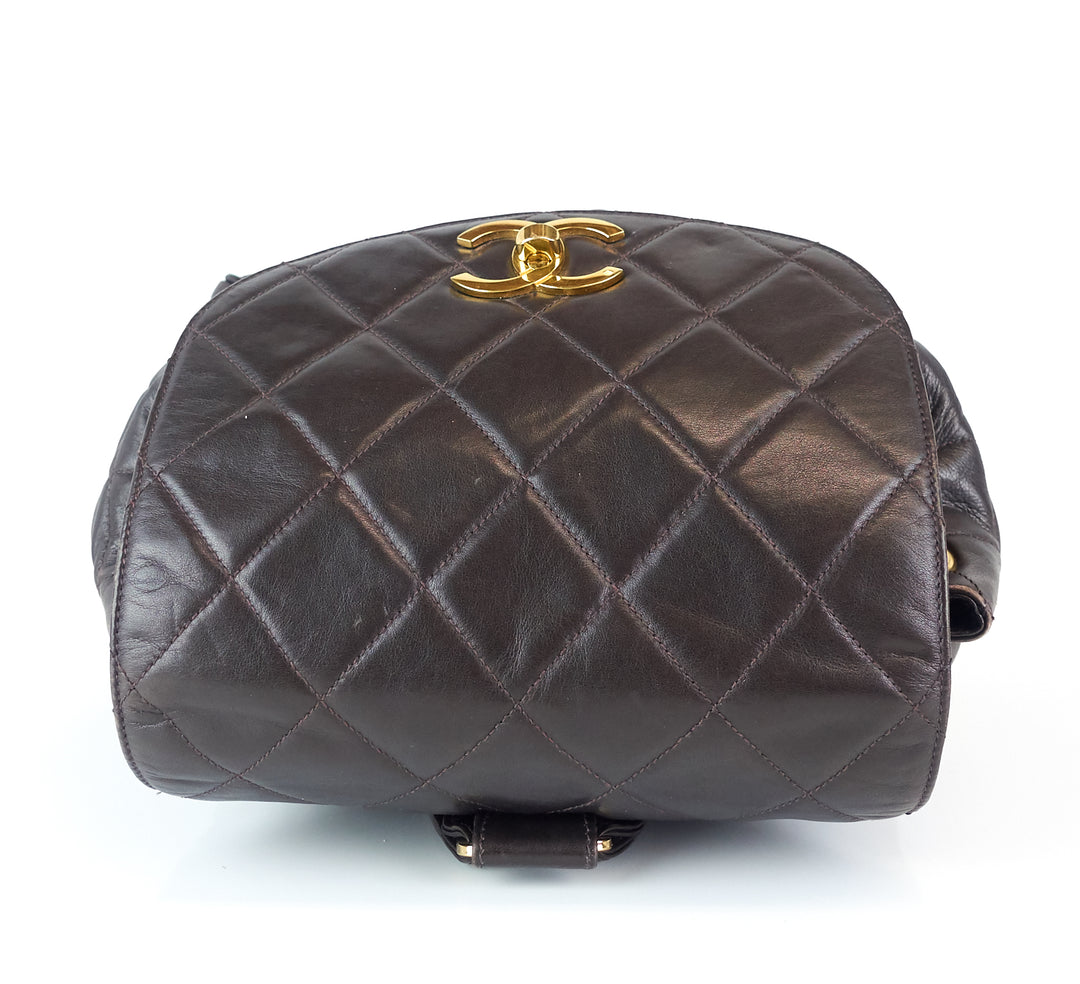 quilted lambskin leather small backpack bag