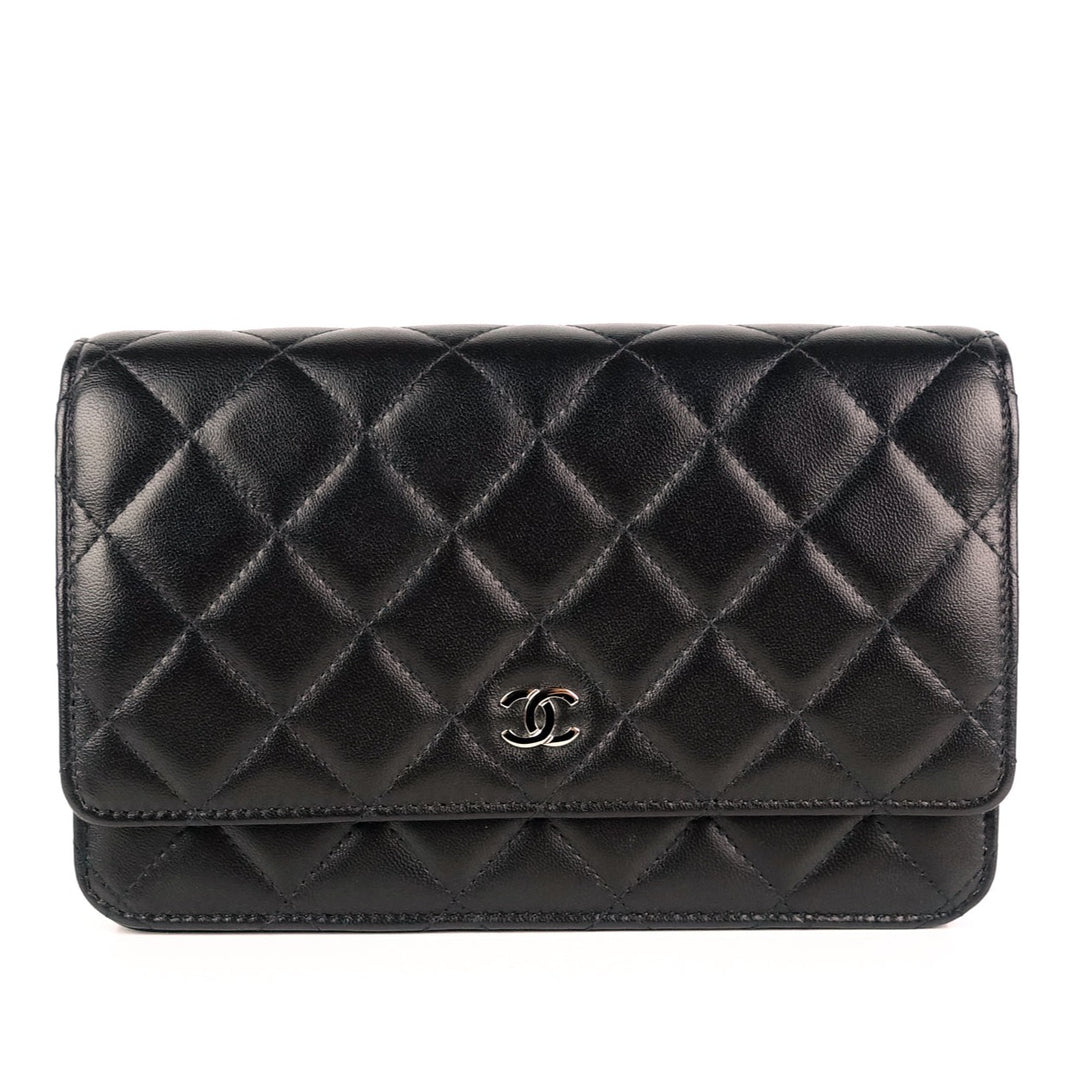 wallet on chain lambskin leather bag