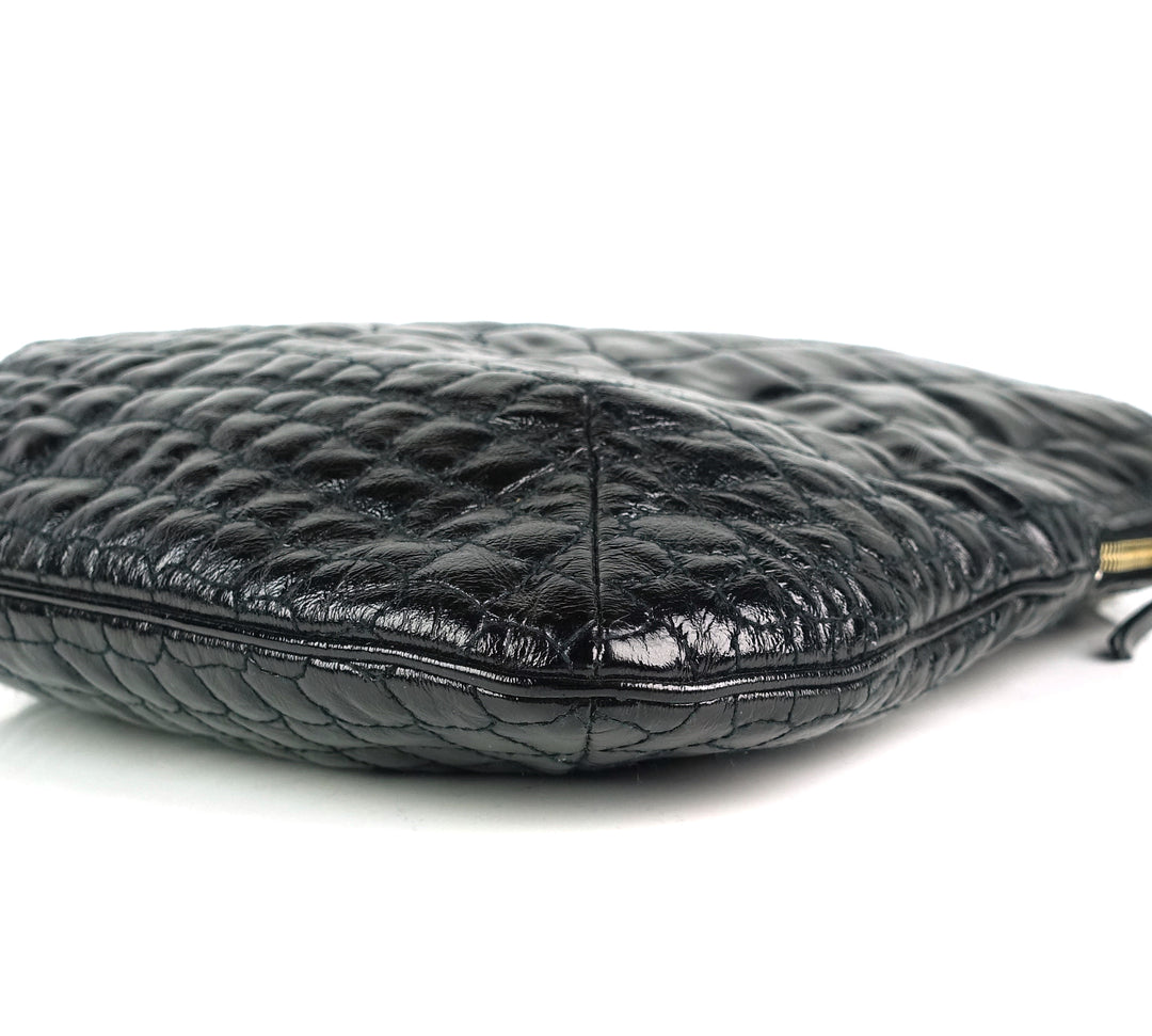 tribute crocodile embossed leather tote bag